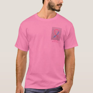 ピンク&ブルーリボンエンジェル原因認識度シャツ Tシャツ