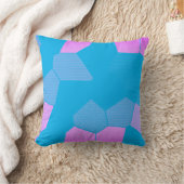ピンク/ブルーレトロ クッション (ブランケット)