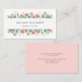 ピンク&ブルーワイルドフラワーズ 名刺 (正面/裏面)