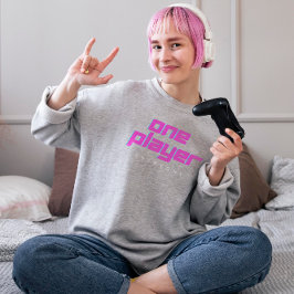 ピンク&ブルーワンプレイヤー長袖Tシャツ Tシャツ