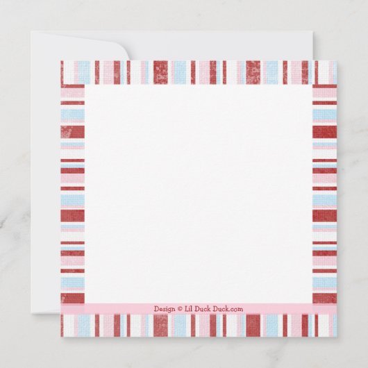 ピンク&ブルー兄弟姉妹フォト誕生日招待状 招待状 (裏面)