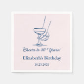 ピンク&ブルー応援30年誕生日ナプキンス スタンダードカクテルナプキン (正面)