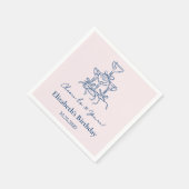 ピンク&ブルー応援30年誕生日ナプキンス スタンダードカクテルナプキン (角)