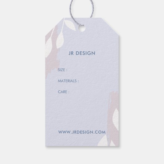 ピンク&ブルー抽象芸術手作り製品つるラベル ギフトタグ (裏面)