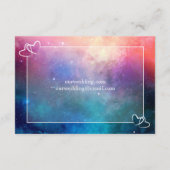 ピンク&ブルー星雲結婚の詳細カード エンクロージャーカード (裏面)