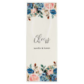 ピンク&ブルー水彩の花応援! ワインギフトバッグ (裏面)