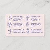 ピンク&ブルー爪、 ネイルアフターケアカード 名刺 (裏面)