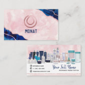 ピンク&ブルー王室のモナト名刺 名刺 (正面/裏面)