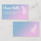 ピンク&ブルー赤グラデーションちゃんシャワーおむつラッフルカード エンクロージャーカード (正面/裏面)