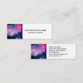 ピンク&ブルー銀河系星雲&スターズ抽象芸術 スキニー名刺 (正面/裏面)