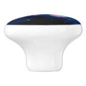 ピンク&ブルー銀河系星雲&スターズ抽象芸術 セラミックノブ (側面)