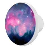 ピンク&ブルー銀河系星雲&スターズ抽象芸術 セラミックノブ (右)