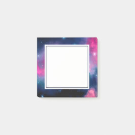 ピンク&ブルー銀河系星雲&スターズ抽象芸術 ポストイット