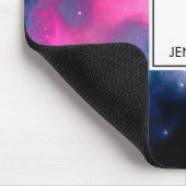 ピンク&ブルー銀河系星雲&スターズ抽象芸術 マウスパッド (コーナー)