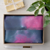 ピンク&ブルー銀河系星雲&スターズ抽象芸術 薄葉紙 (ギフト)