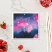 ピンク&ブルー銀河系&スターズ抽象芸術 スタンダードカクテルナプキン (インサイチュ)