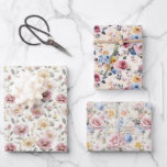 ピンク ブルー イエロー パープル フラワー ヴィンテージ シック ラッピングペーパーシート<br><div class="desc">このシャビー シックなヴィンテージデザインの包装紙のピンク、ブルー、イエロー、パープルの花柄プリントセット（3種類の紙）です。 誕生日、ブライズシャワー、ベビーシャワー、ウェディングなどのギフト包装に最適です。</div>
