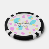 ピンク ブルー イエロー 幸せな誕生日 キッズ 形 抽象的 ポーカーチップ (シングル)