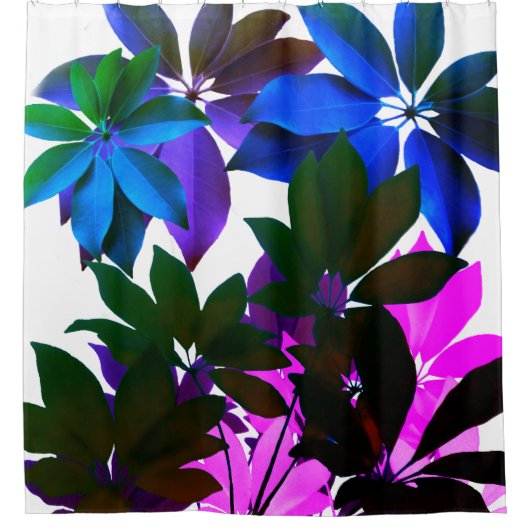 ピンク、ブルー、グリーンの離れシャワーカーテン シャワーカーテン (正面)