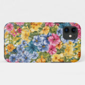 ピンク ブルー グリーン イエロー オレンジ 花 アート 模様 Case-Mate iPhoneケース (裏面(横))