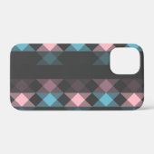 ピンク ブルー グレー 幾何学 Case-Mate iPhoneケース (裏面 (横))