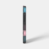 ピンク ブルー グレー 幾何学 iPhoneケース (左側面)