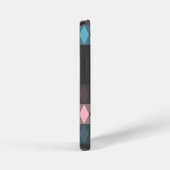 ピンク ブルー グレー 幾何学 iPhoneケース (右側面)