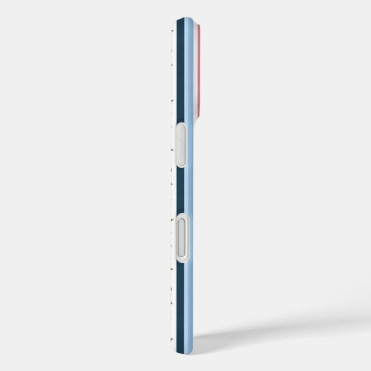 ピンク ブルー コケット リボン フラワー ストライプ Case-Mate iPhoneケース (裏面 / 右)