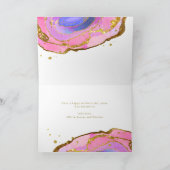 ピンク ブルー ゴールドのジオード | 母の日おめでとうございます カード (内部)