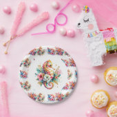 ピンク、ブルー、ゴールドの海岸のウミウマ ビーチスタイル ペーパープレート (パーティー)