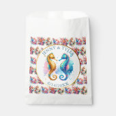 ピンク、ブルー、ゴールドの海岸のサンドダラー ビーチスタイル フェイバーバッグ (正面)