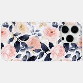 ピンク ブルー シック フラワー Case-Mate iPhoneケース (裏面 (横))