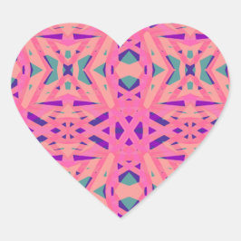 ピンク ブルー ジオメトリック アートデコ ファン ヴァレンタイン ウェディング ハートシール