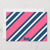 ピンク、ブルー、ティール(緑がかった色)飛行機の誕生日パーティー 招待状 (裏面)