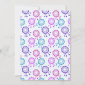 ピンク ブルー ドリームキャッチャー ウェディング 招待状 (裏面)