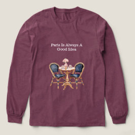 ピンク ブルー パリ テーブル バゲット トライブレンドＴシャツ