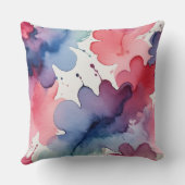 ピンク、ブルー、パープルの水のカラーテクスチャ クッション (裏面)