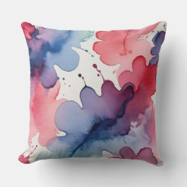 ピンク、ブルー、パープルの水のカラーテクスチャ クッション