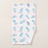 ピンク、ブルー、パープルユニコーンの多くの気分 バスタオルセット (ハンドタオル)