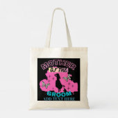 ピンク ブルー & ブラック マザー オブ ザ グルーム トートバッグ (裏面)