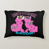 ピンク、ブルー&ブラック マザー ママ マミー オブ ザ グルーム アクセントクッション (裏面)