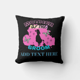 ピンク ブルー & ブラック マザー ママ マミー オブ ザ グルーム クッション