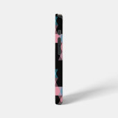 ピンク ブルー ブラック 幾何学 iPhoneケース (左側面)