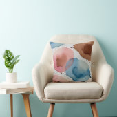 ピンク、ブルー、ブロンズの水色抽象芸術 クッション (椅子)