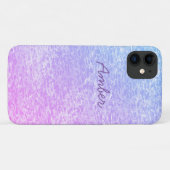 ピンク ブルー ペイント テクスチャ柄 オリジナル Case-Mate iPhoneケース (裏面(横))