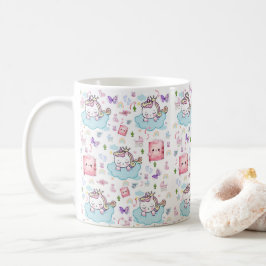 ピンク ブルー ユニコーン 猫 レインボー マグカップ