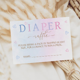 ピンク ブルー 性別発表 ベビーシャワー おむつラッフル エンクロージャーカード