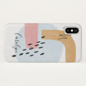 ピンク ブルー 抽象的 水彩 パターン Case-Mate iPhoneケース (裏面(横))