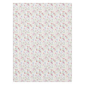 ピンク ブルー 水彩画 野の花 テーブルクロス (正面)