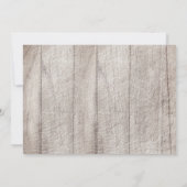 ピンク ブルー 花柄 ラスティック ウッド 40歳の誕生日パーティー 招待状 (裏面)